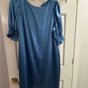 Anne Klein Elegant Blue Long Sleeve Dress
